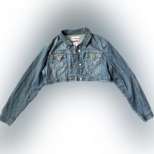 No Boundaries Cropped Denim Jacket Size juniors XL